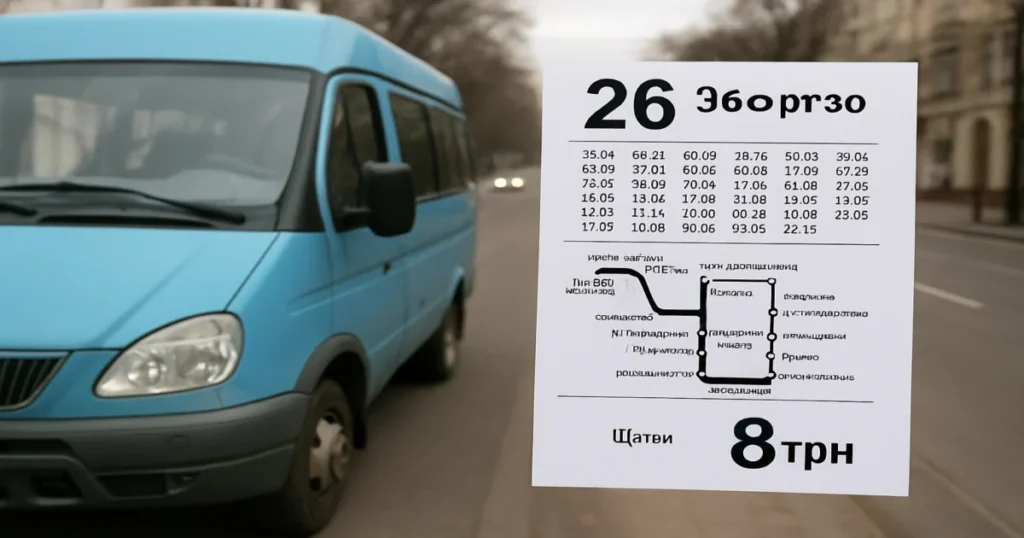 Особенности расписания, схемы и стоимости маршрутки 26 в Миколаєві