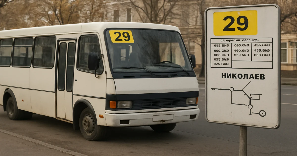 Маршрутка №29 в Николаеве: Расписание, схема, стоимость