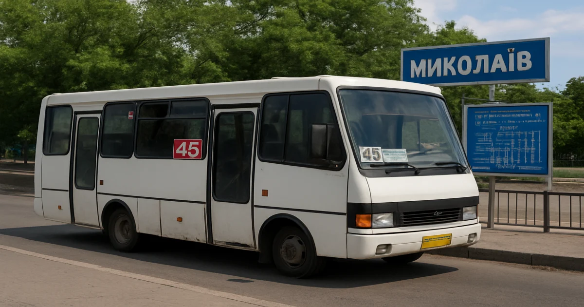 Маршрутка №45 в Николаеве: Расписание, схема, стоимость
