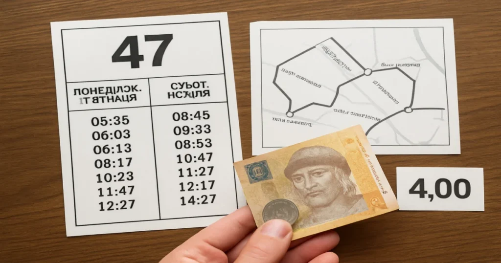 Расписание, схема и стоимость маршрутки №47 в Николаеве: детали для пассажиров